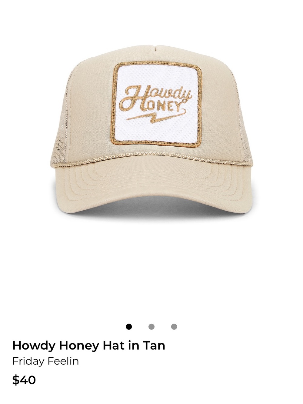Howdy Honey Tan Trucker Hat